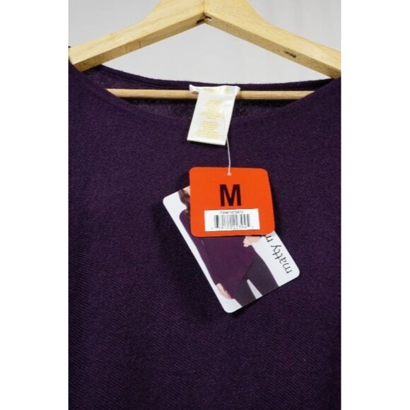MATTY M Women's Sweater Plum Purple Soft Crew Neck Asymmetrical Medium - Picture 6 of 6